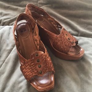 Genuine leather Frye brand wedges
